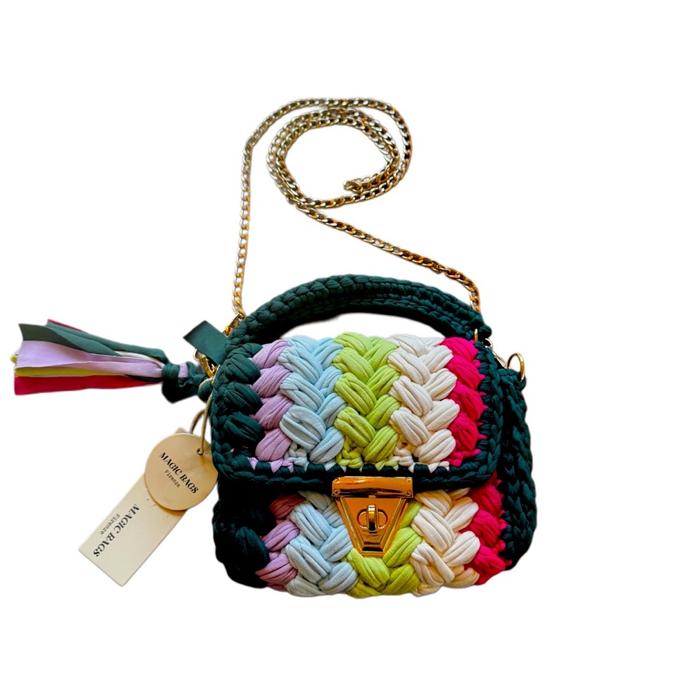 Beautiful Handmade Colorful Woven Handbag NWT